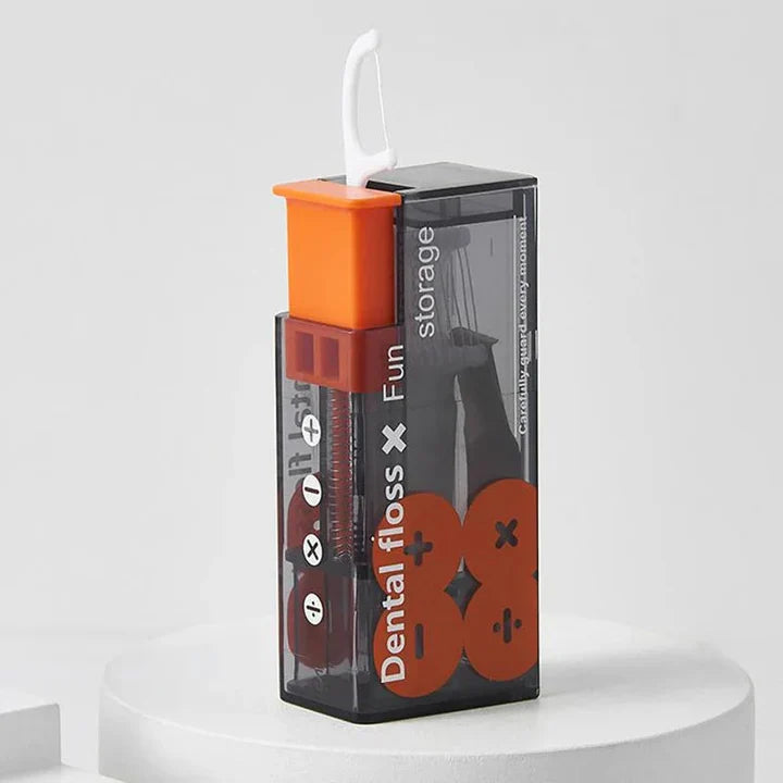 BowLift | Portable dental floss dispenser with 10 automatically ejecting dental floss sticks