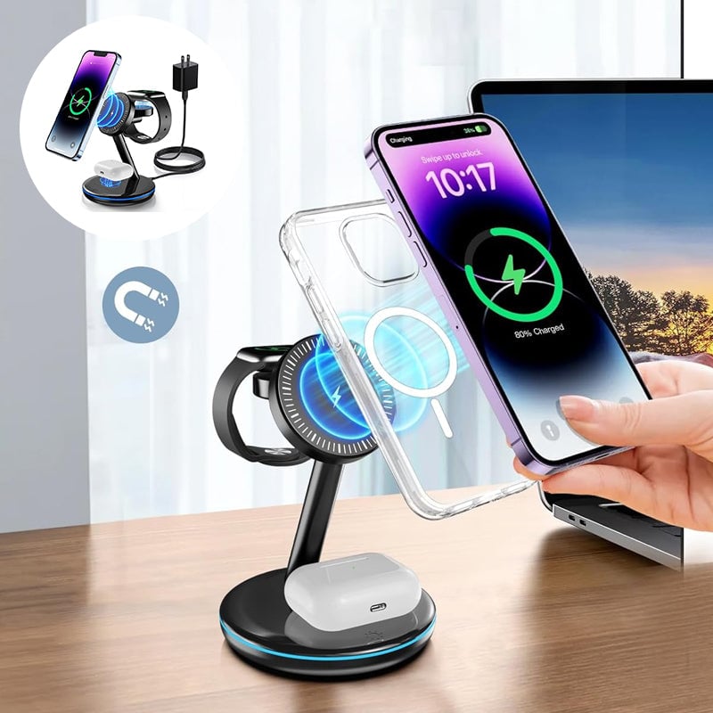 BowLift | Folding magnetic 3-in-1 wireless charger