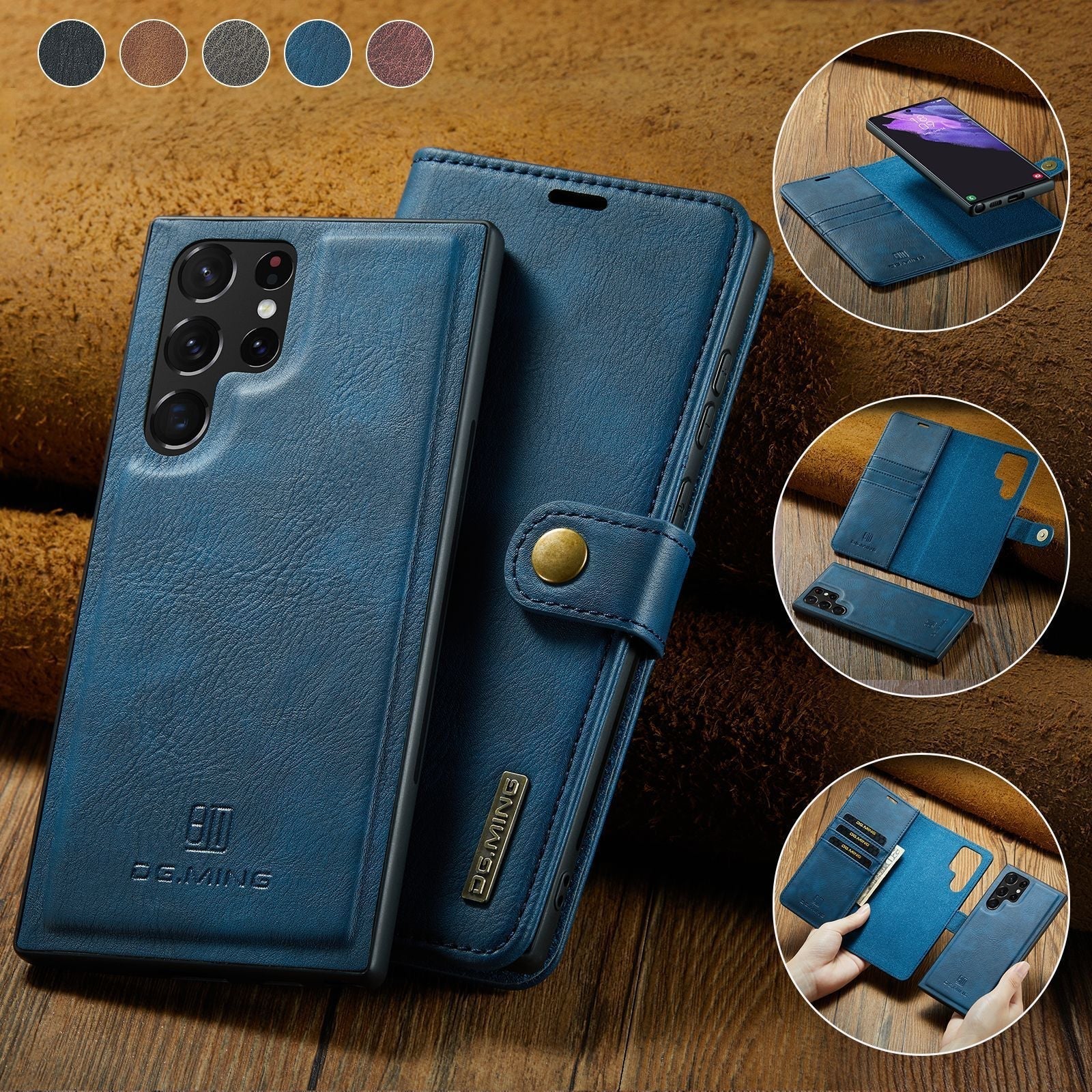 BowLift | 2 in 1 removable flip leather case for Samsung Galaxy
