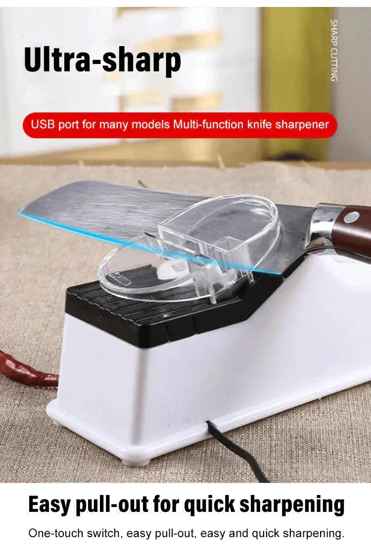 BowLift | Electric Knife Sharpener | Double-Sided | 5-Second USB Rechargeable Blade Restorer