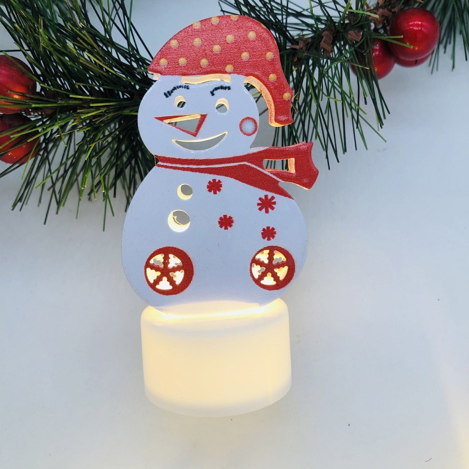BowLift | Electronic LED Christmas Candle Lamps - Set of 10 – Adorable Santa, Snowman & Tree Night Lights for Festive Home, Party, & Garden Décor