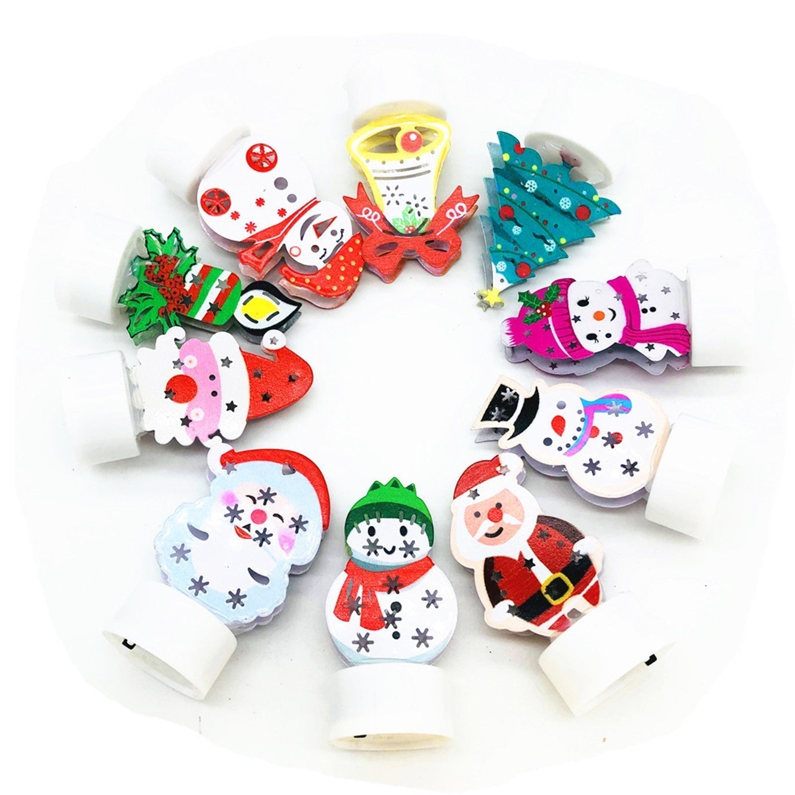 BowLift | Electronic LED Christmas Candle Lamps - Set of 10 – Adorable Santa, Snowman & Tree Night Lights for Festive Home, Party, & Garden Décor