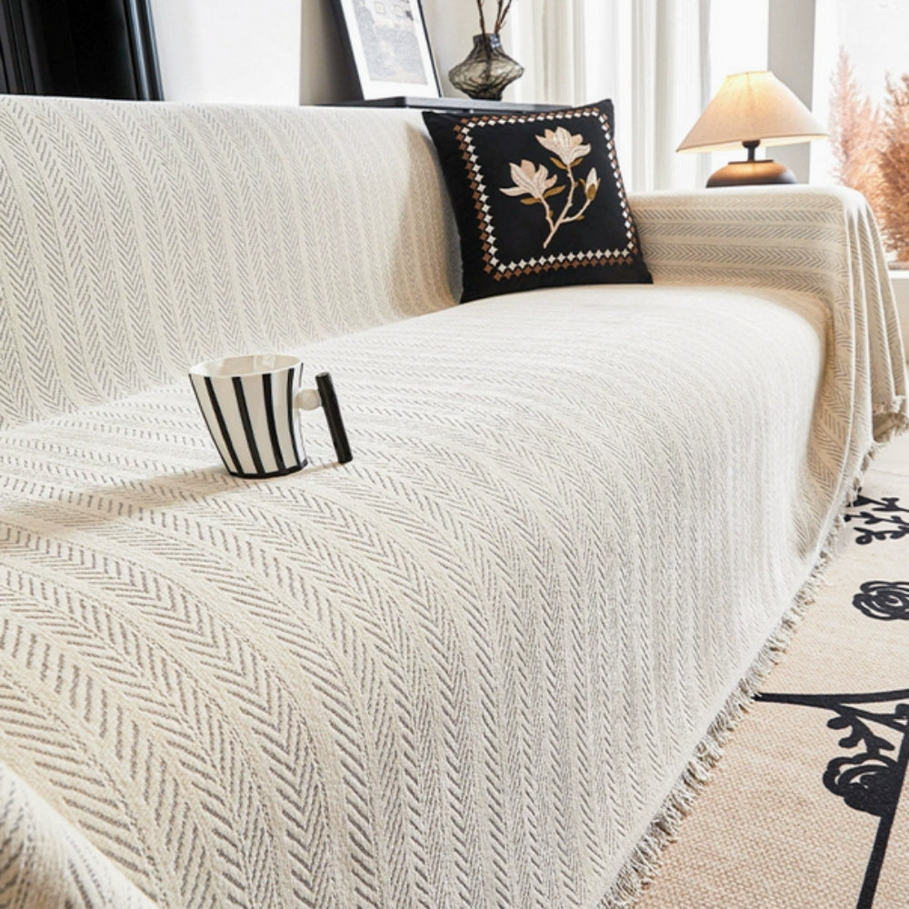 BowLift | Modern Herringbone Chenille Sofa Cover