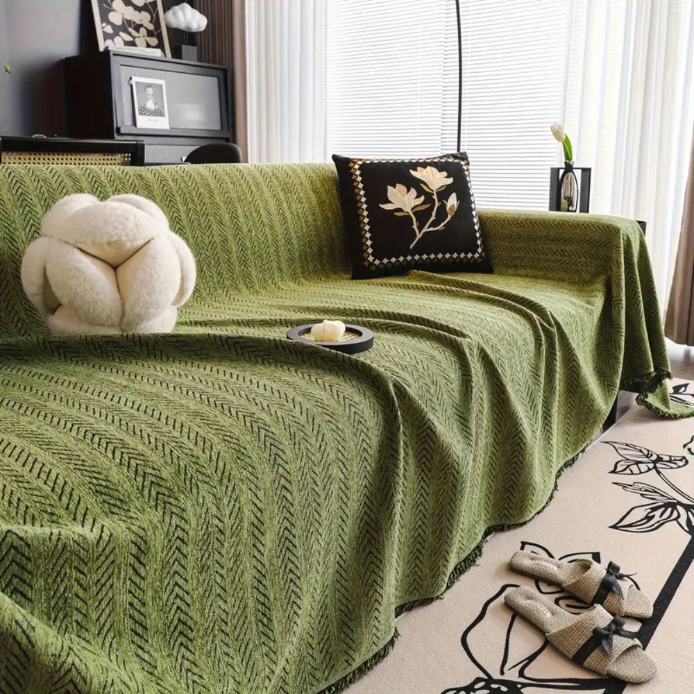 BowLift | Modern Herringbone Chenille Sofa Cover