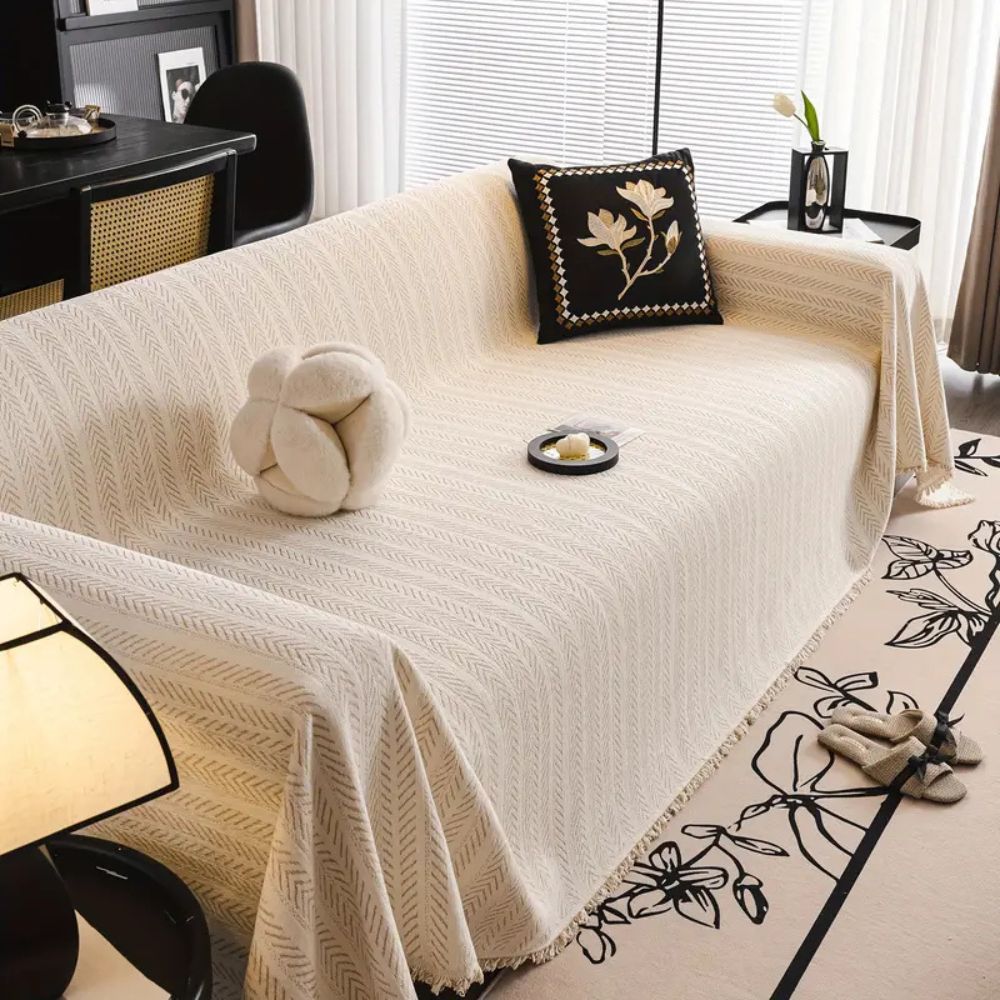 BowLift | Modern Herringbone Chenille Sofa Cover