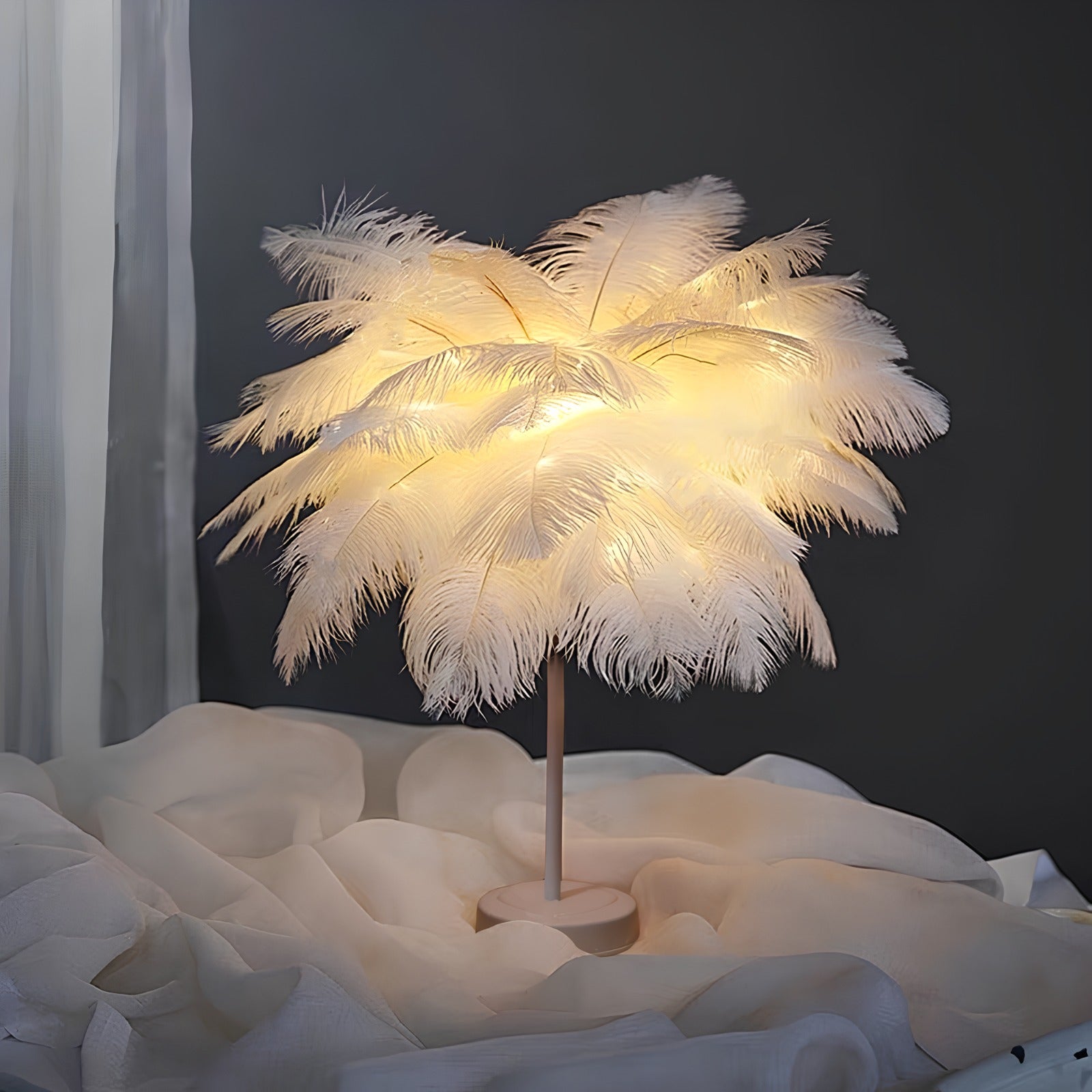 BowLift | Feather Shade Modern Table Lamp