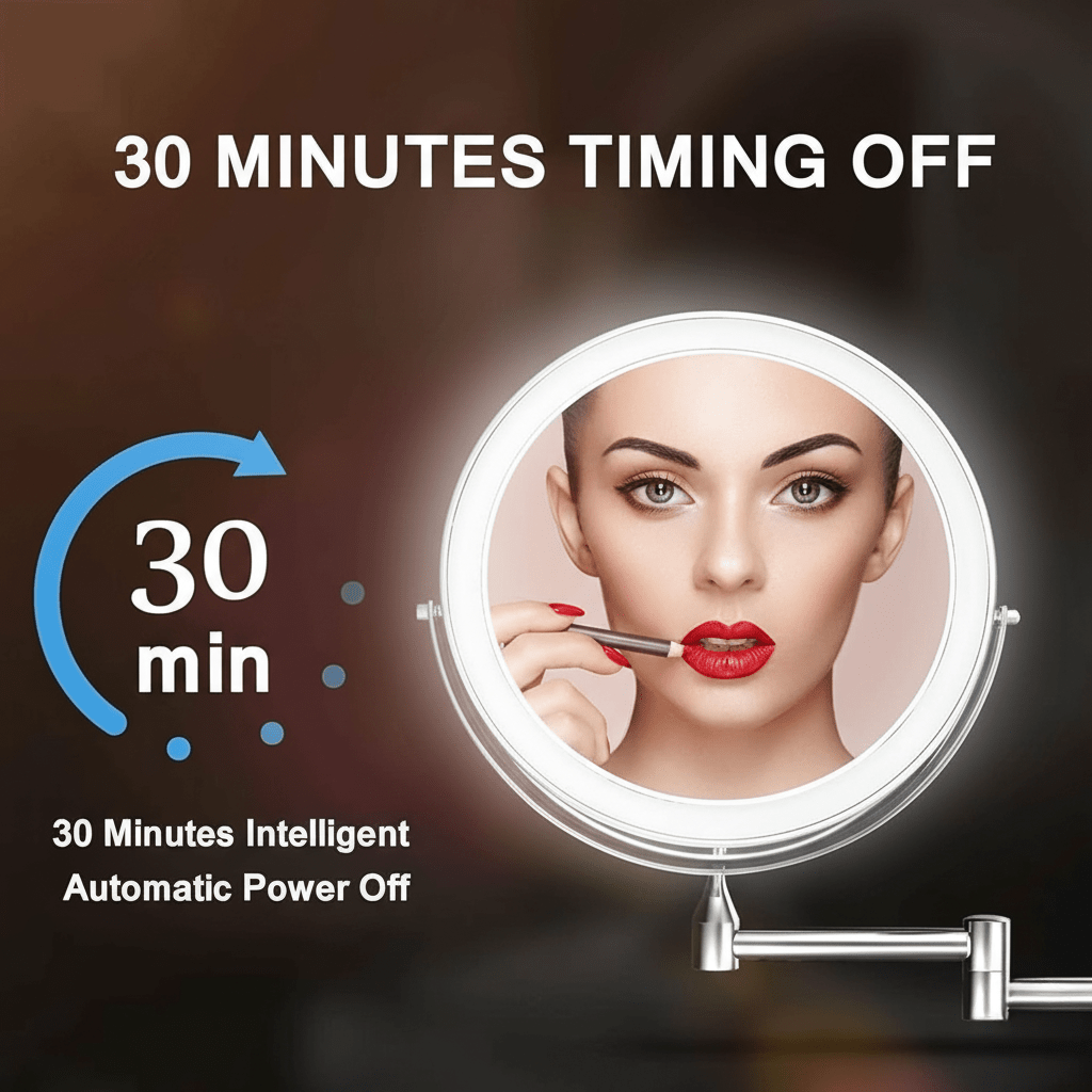 BowLift | LED magnifying mirror with adjustable lighting and rechargeable battery