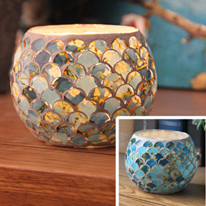 BowLift | European Retro Glass Mosaic Tealight Holder
