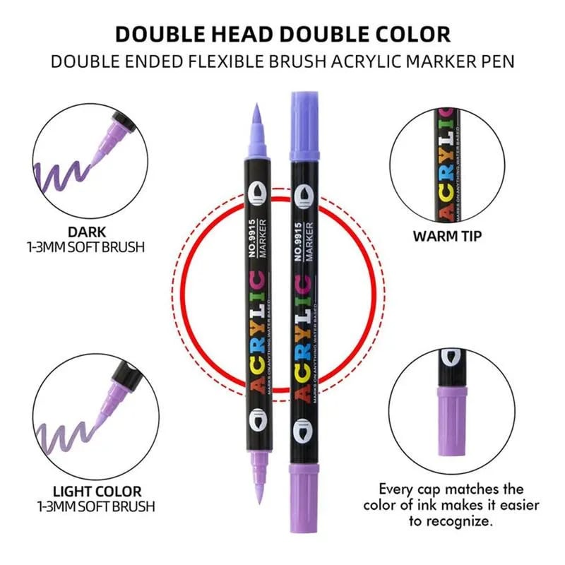 BowLift | Double-sided acrylic paint marker – Multi-surface art pen with vibrant colors