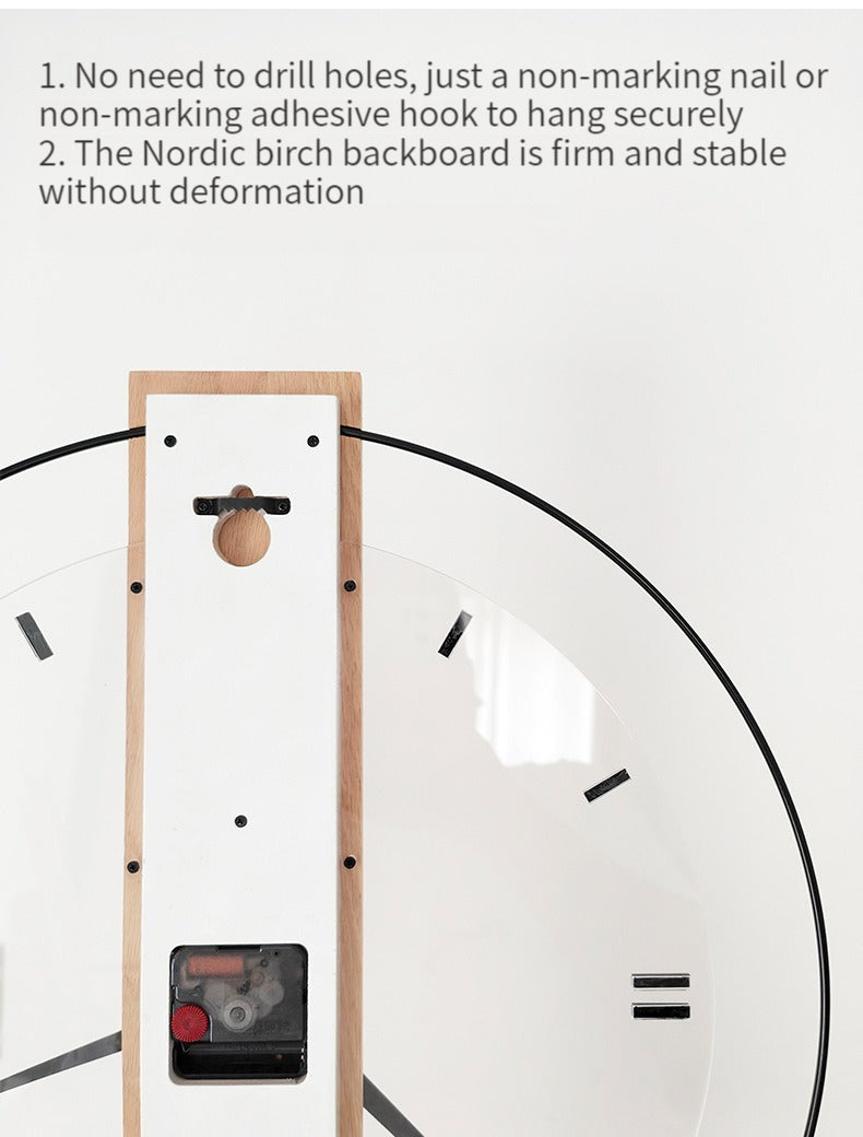 BowLift | Solid Wood Nordic Wall Decoration Clock 40cm