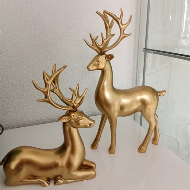 BowLift | Golden Couple Deer Figurines
