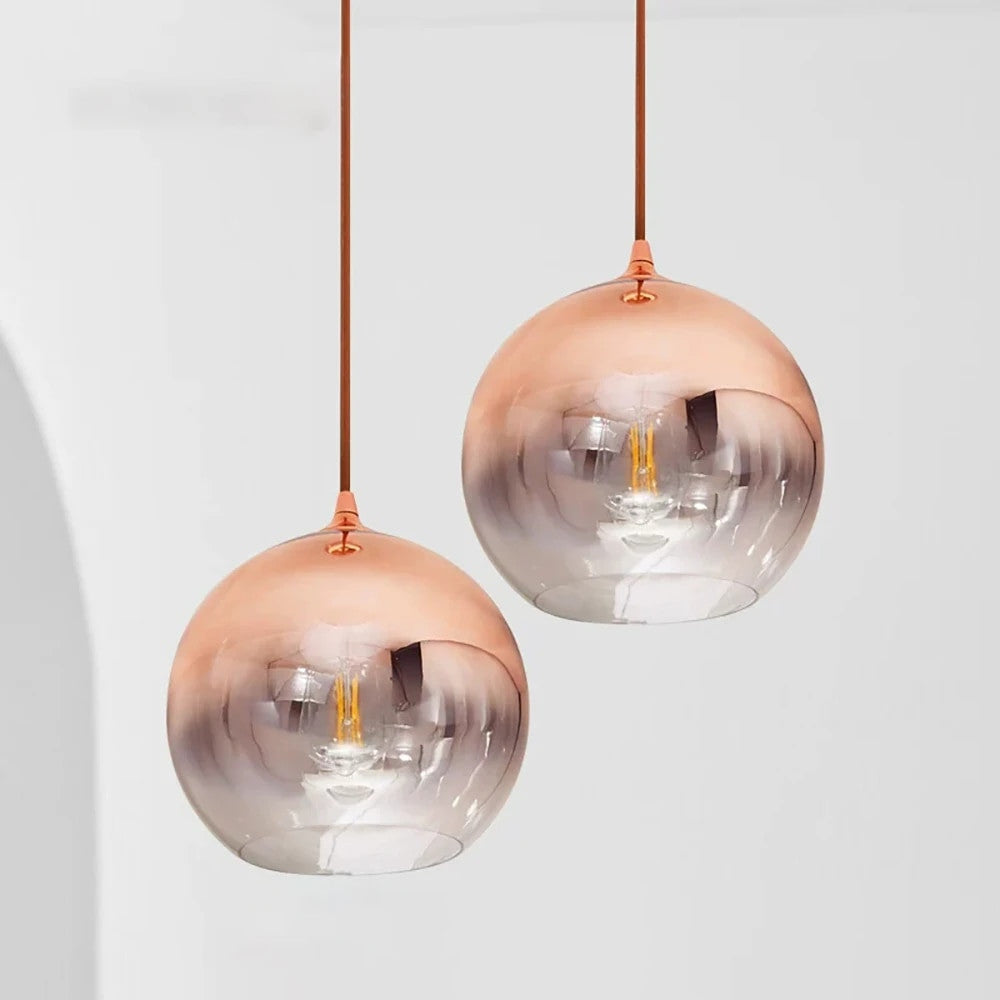 BowLift | Glass Copper Finish Ceiling Light