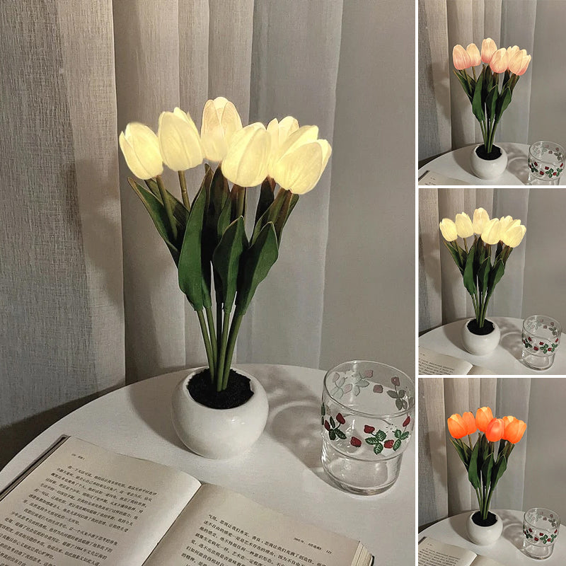 BowLift | LED Tulip Nightstand Lamp Flower Table Lamp