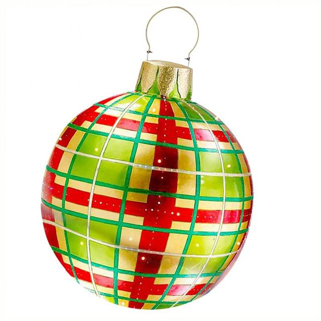 BowLift | Giant Inflatable Christmas Ornament, 24 Inch Christmas Ball Outdoor Holiday Yard Lawn Porch Decor