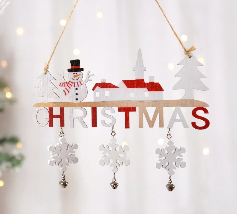 BowLift | Gnome Santa Claus Wooden Hanging Ornament Signage - Set of 5 – Festive Christmas Decoration for Home, Door, and Tree, Perfect for Holiday Cheer