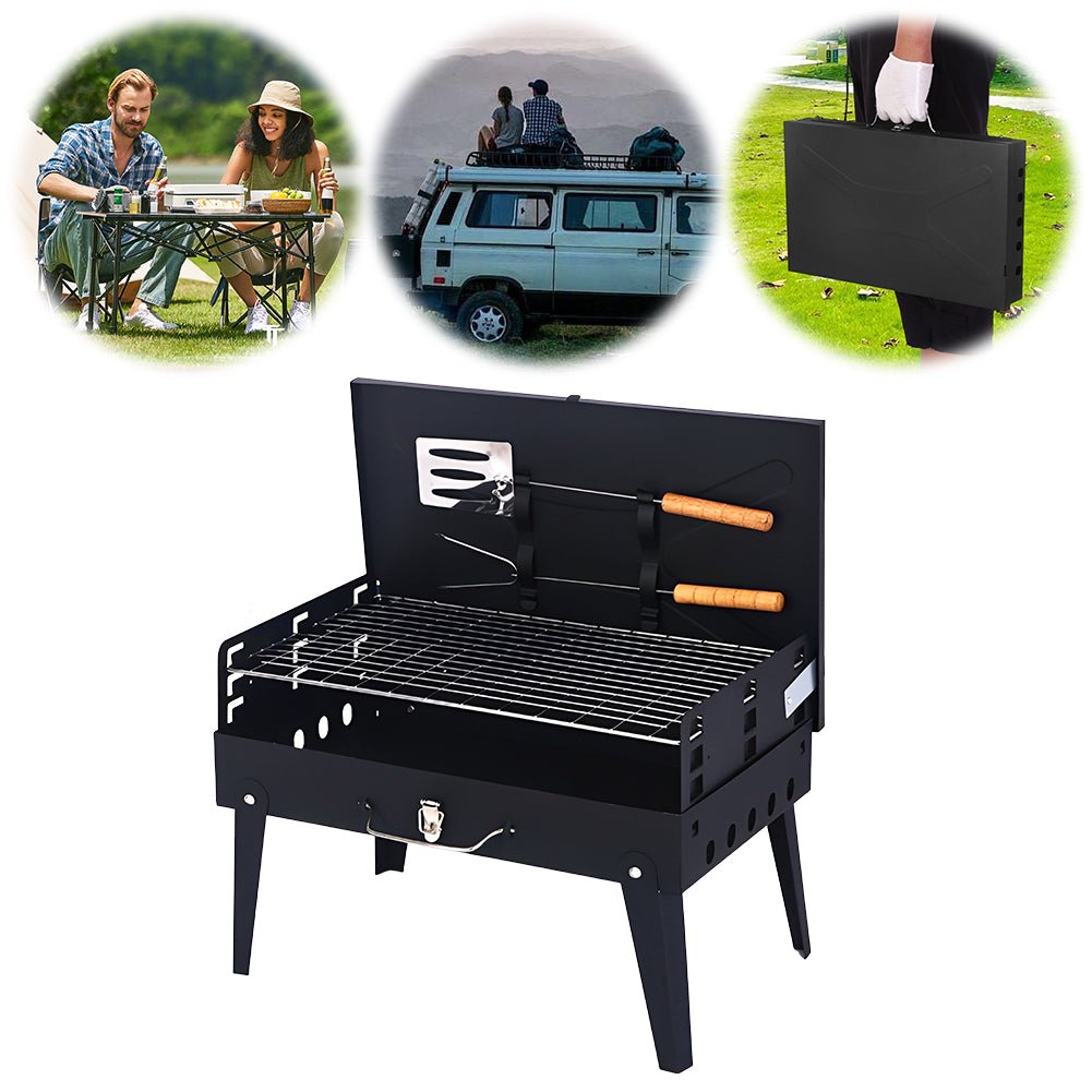 BowLift | Grillmate Fold – Foldable Steel Suitcase Grill for Garden, Camping & Outdoor BBQ