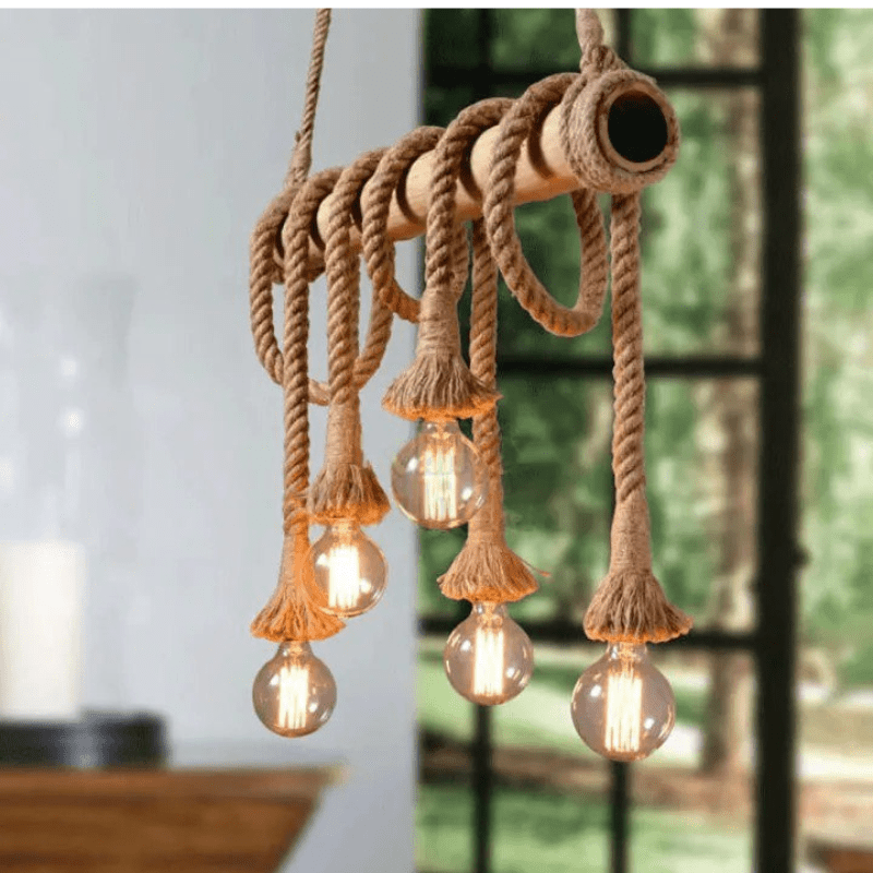 BowLift | Vintage Hemp Rope Pendant Light
