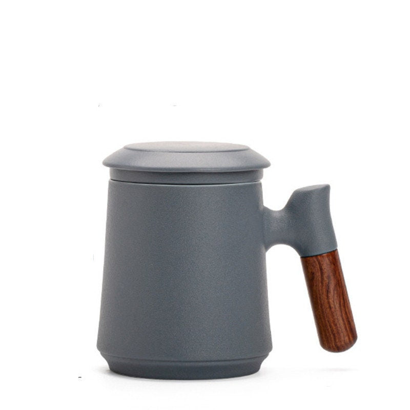 BowLift | Japanese Ceramic Tea Mug Set with Tea Strainer and Lid, Handmade