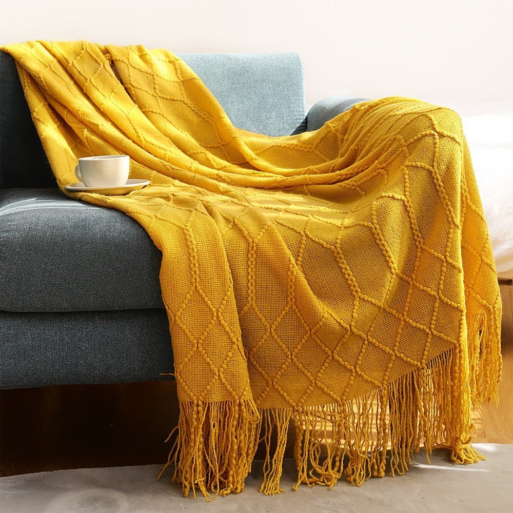 BowLift | Sofa Throw Knitted Cotton Decorative Blanket