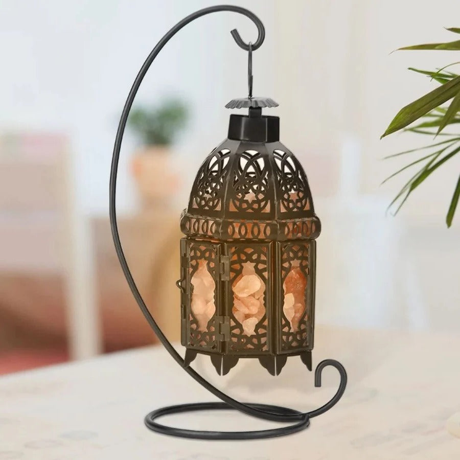 BowLift | Vintage Iron Salt Rock Tabletop Lamp