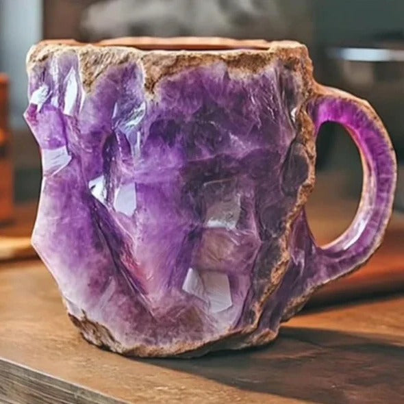 BowLift | Faceted Mineral Crystal Coffee Mug – Elegant Glass Cup