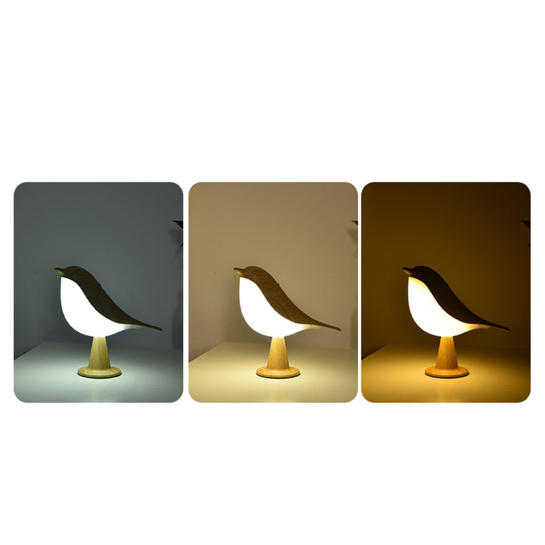 BowLift | Table Lamp with Bird Design in Wood Finish