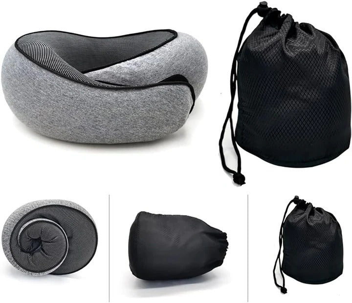 BowLift | Snail Style Memory Foam, Travel Curved Neck Pillow