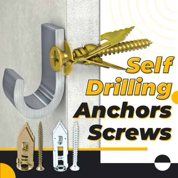 BowLift | Drywall Anchor Screws | No-Drill Expansion Lock | Heavy-Duty Steel | Holds up to 66 lbs