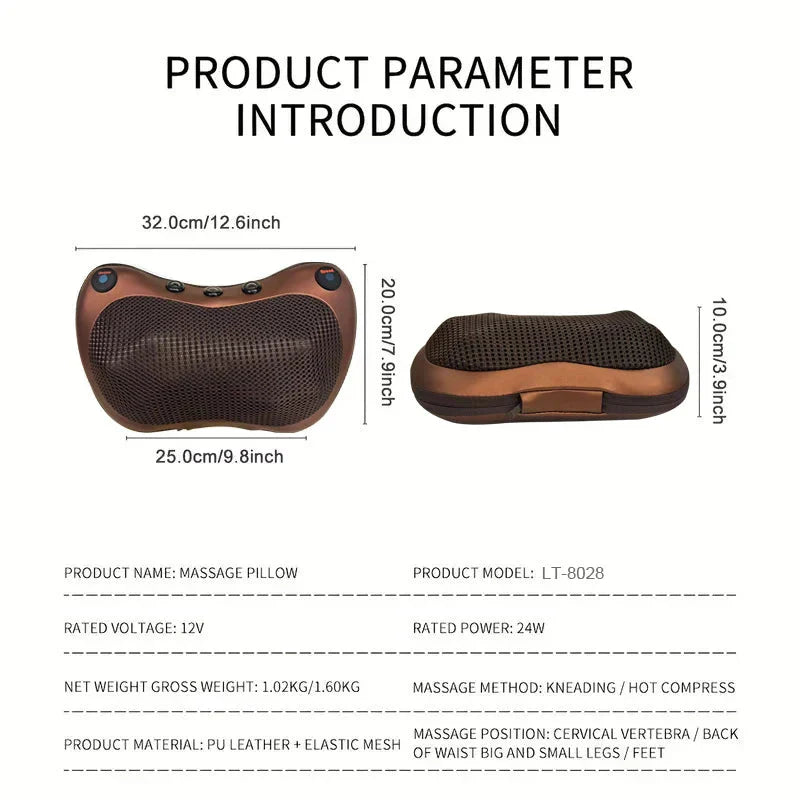 BowLift | Heated Neck & Back Massager Pillow | Muscle Relaxation & Pain Relief