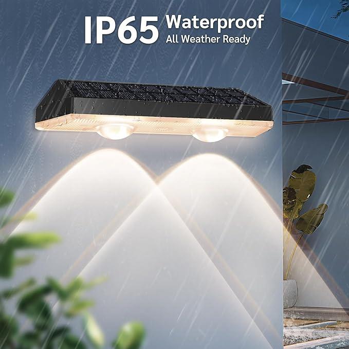 BowLift | Solar fence lights outdoor warm white & RGB changing solar deck lights, LED solar lights for outdoor wall railing terrace stairs step garden backyard