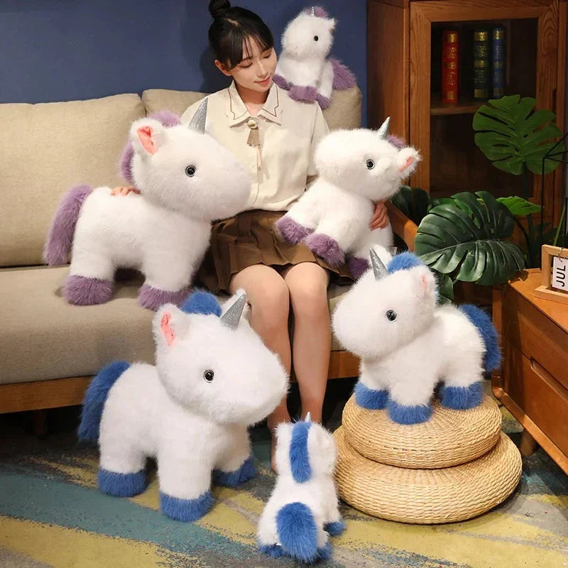 BowLift | Fluffy White Blue Purple Chibi Unicorn Plushie