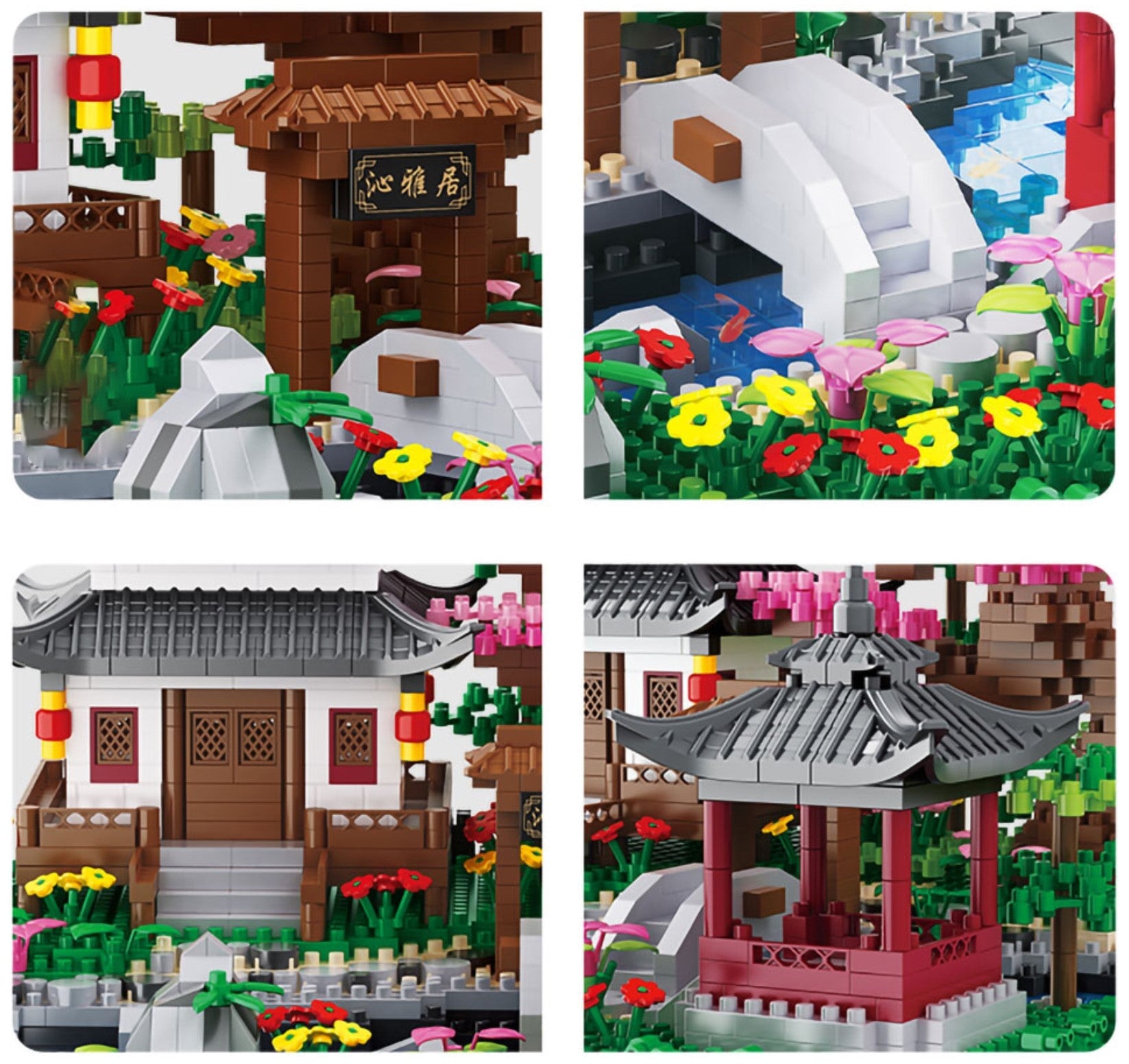 BowLift | Waterfall Japanese House Sakura Tree Floating Island Nano Building Blocks | Limited Stock