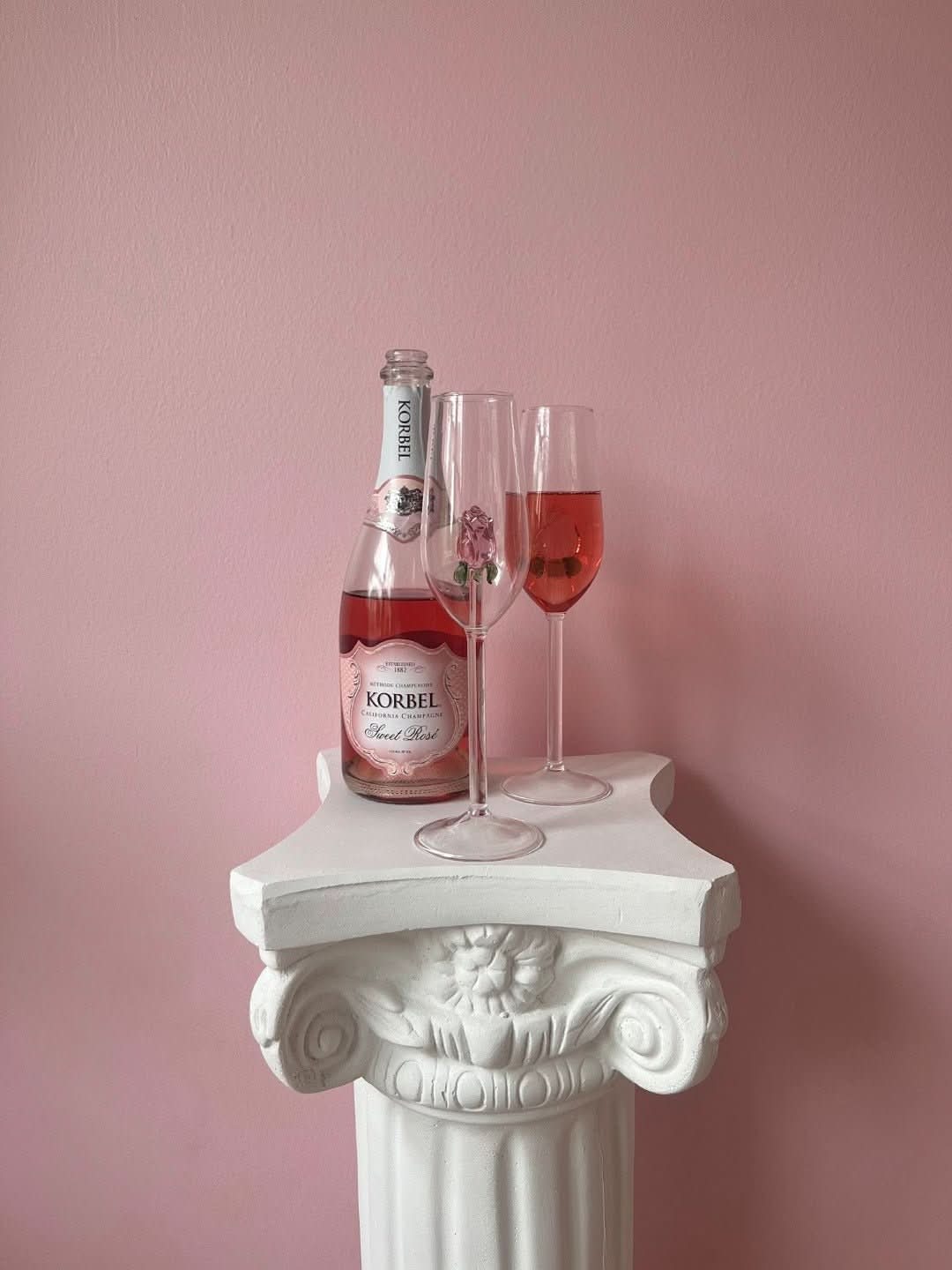 BowLift | La Vie En Rose | Champagne Glass - Handmade