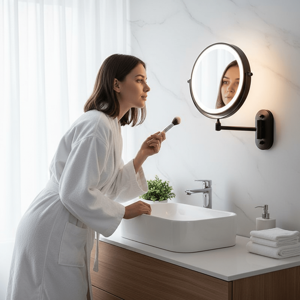 BowLift | LUMIVIEW – Rechargeable LED Magnifying Mirror with Touch Control