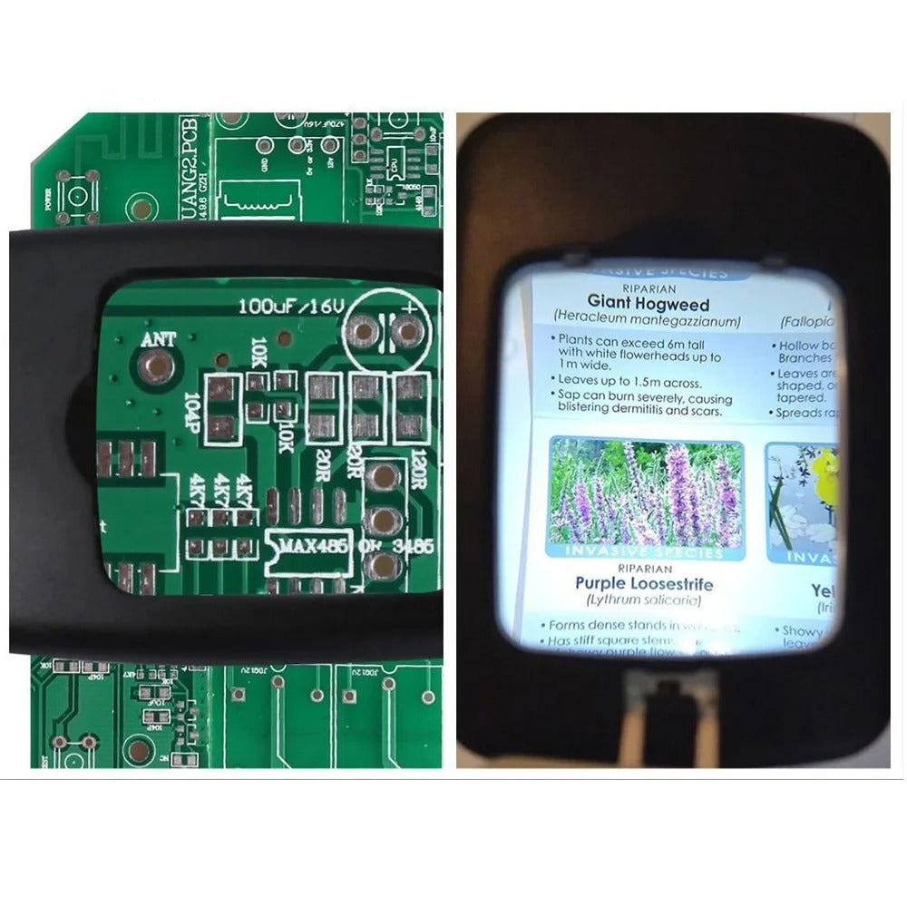 BowLift | Full Page Magnifying Glass with Light & Stand | Reading Aid for the Elderly