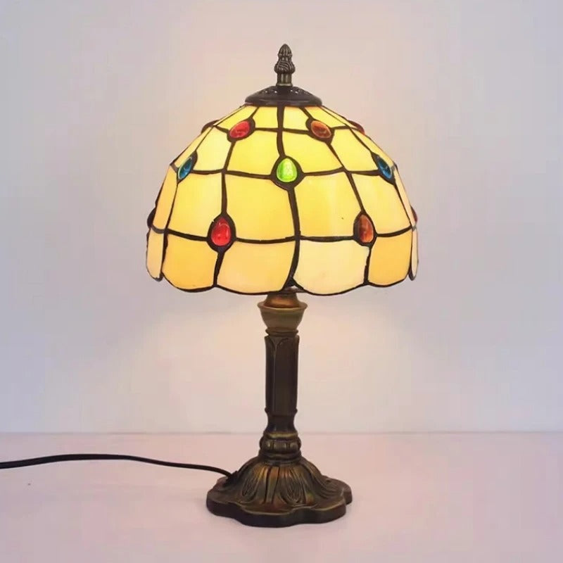 BowLift | Table Lamp LED Baroque Retro E27 - Vintage Tiffany Glass