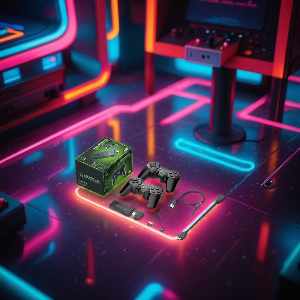 BowLift | 4K Retro Video Game Console Stick Dual Wireless Controllers Set