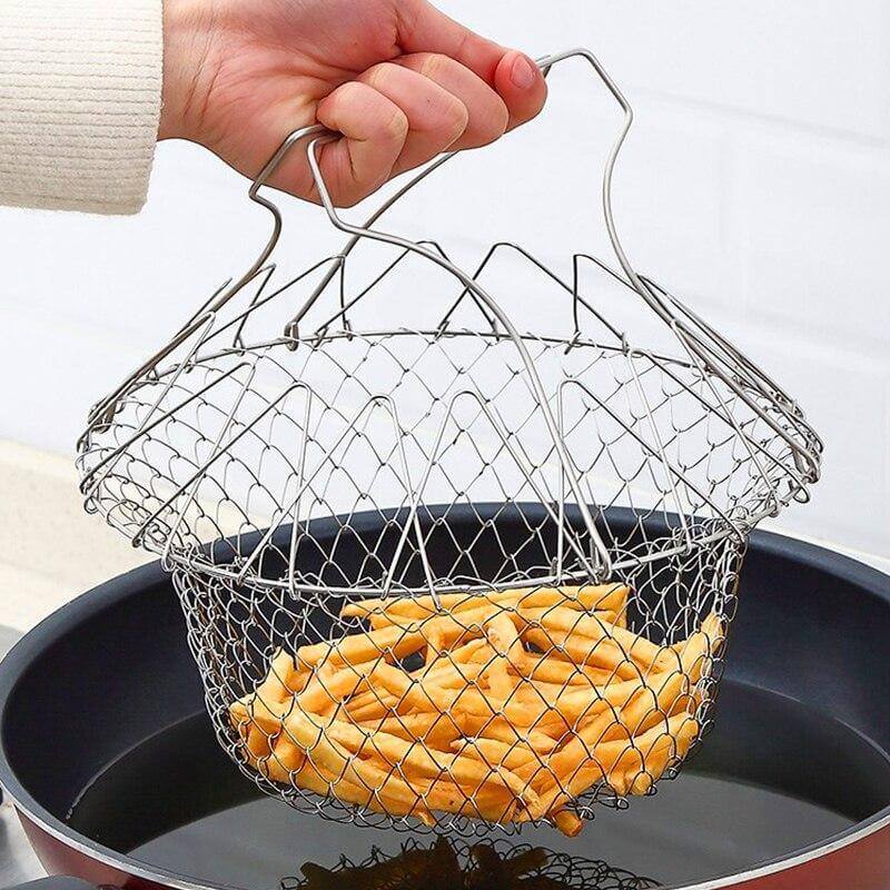 BowLift | Multifunctional Stainless Steel Folding Deep Fry Drainer Basket