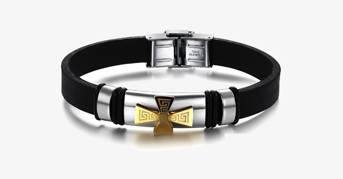 BowLift | Golden Cross Stainless Steel Men's Bracelet