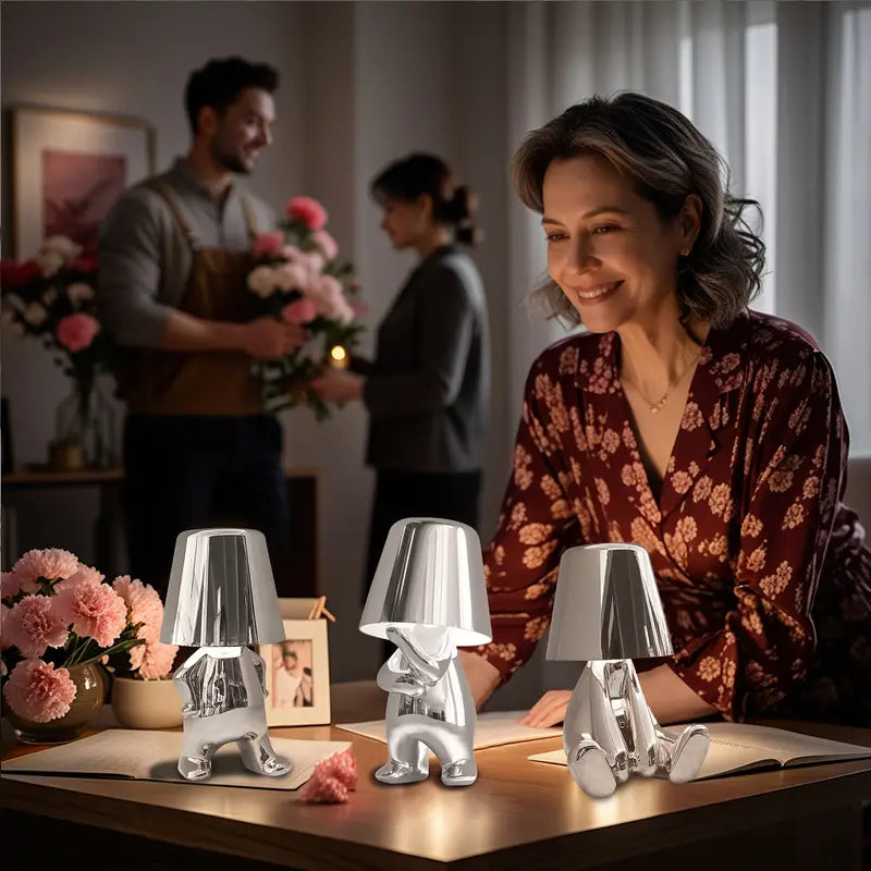 BowLift | 5 Brothers Wireless Table Lamp – Rechargeable LED Designer Lamp with Dimmable Light (Warm White)