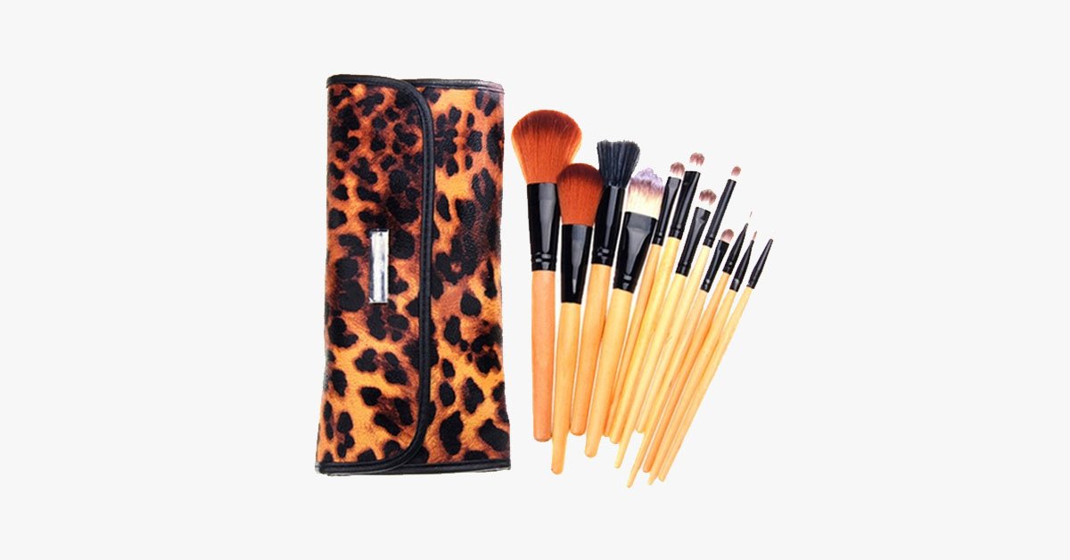 BowLift | 12-piece leopard skin brush set