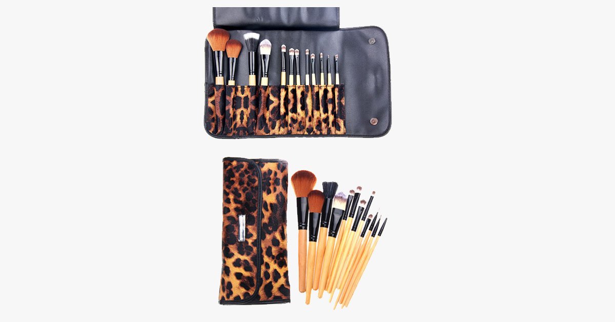 BowLift | 12-piece leopard skin brush set