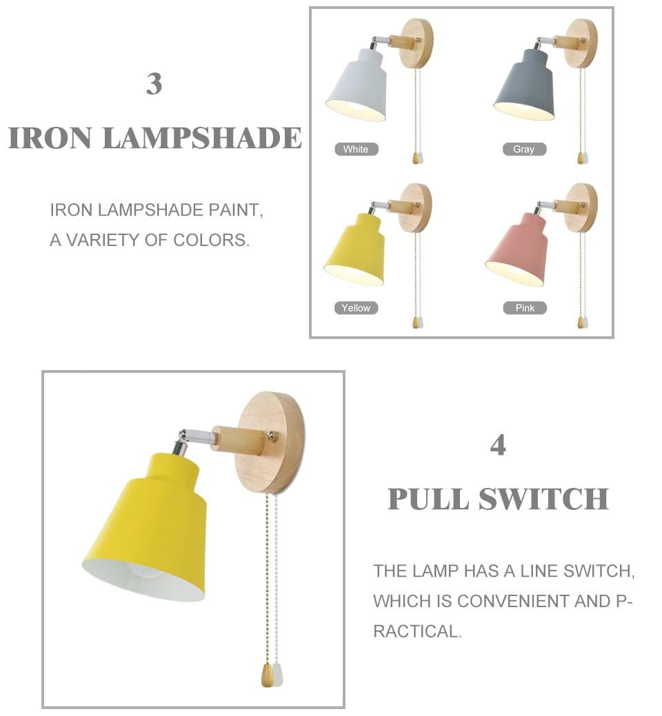 BowLift | Rotatable Collin Wall Light with Pull Chain Switch