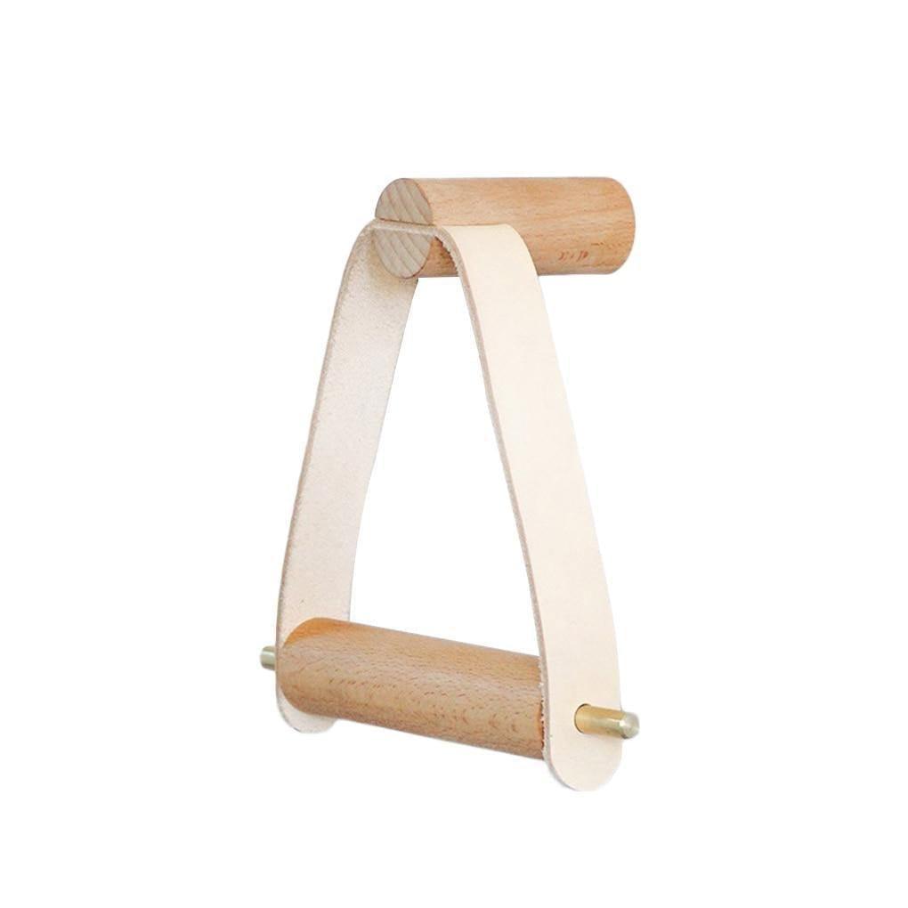 BowLift | High-Quality Toilet Paper Holder | Oak & Faux Leather | Minimalist Bathroom Design