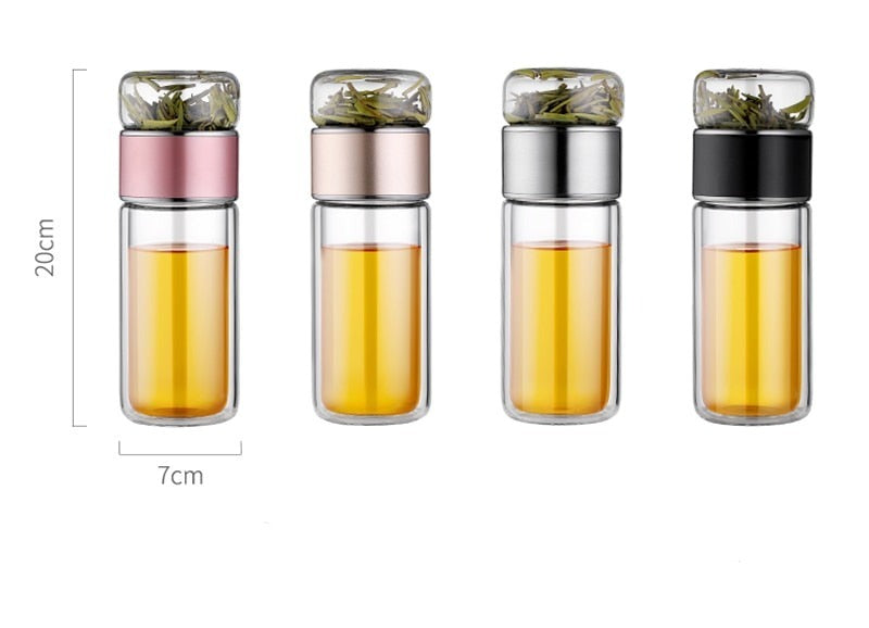 BowLift | 2in1 Large Double Glass Tea Infuser Bottle