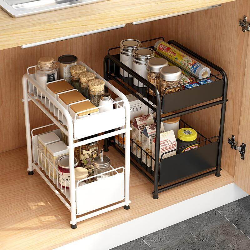 BowLift | 2-Tier Organizer with Sliding Kitchen Storage Drawers