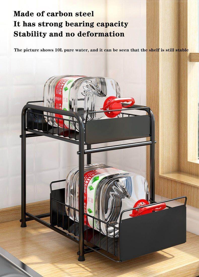 BowLift | 2-Tier Organizer with Sliding Kitchen Storage Drawers