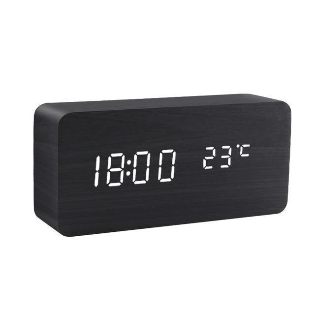 BowLift | LED alarm clock in wooden cube shape