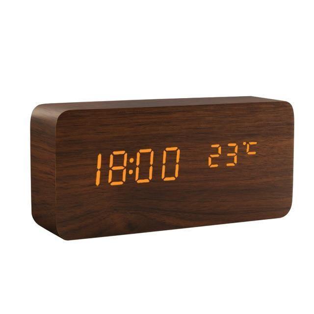BowLift | LED alarm clock in wooden cube shape