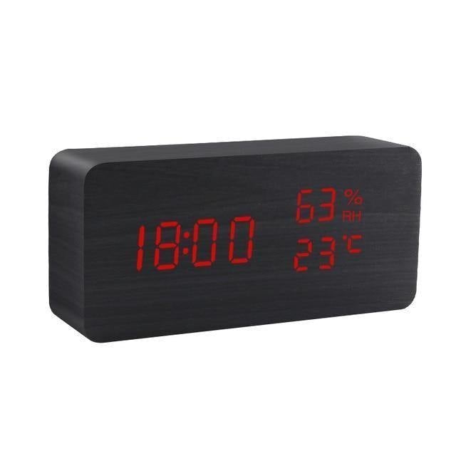 BowLift | LED alarm clock in wooden cube shape